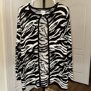 Chicos Zebra Print Sweater. Size 1